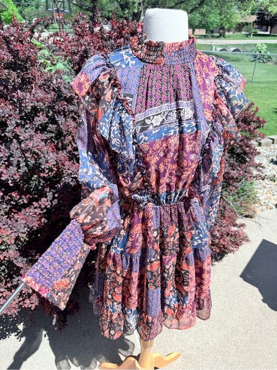 Fate Dresses & Skirts - Smocked Neck Women's Mini Dress in Plum NWOT